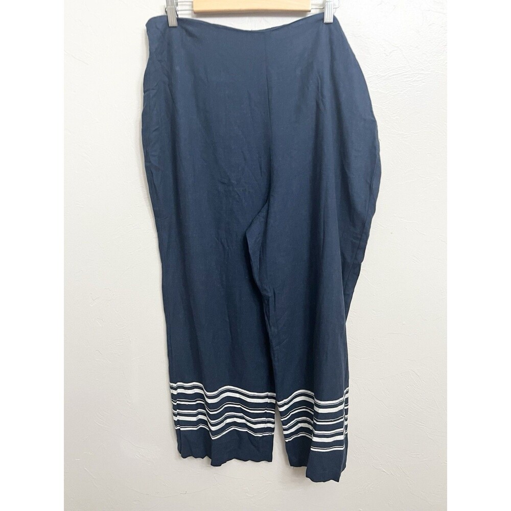Crosby Linen blend Cropped Wide leg Pants| Wide leg Cropped Gaucho Pants XL
